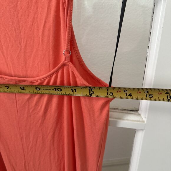 Forever 21 Orange Tank Maxi Dress Womens Large NWOT Square Neck Halter - Picture 9 of 11